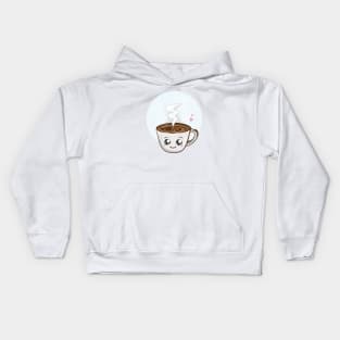 Cute cup of coffee Kids Hoodie